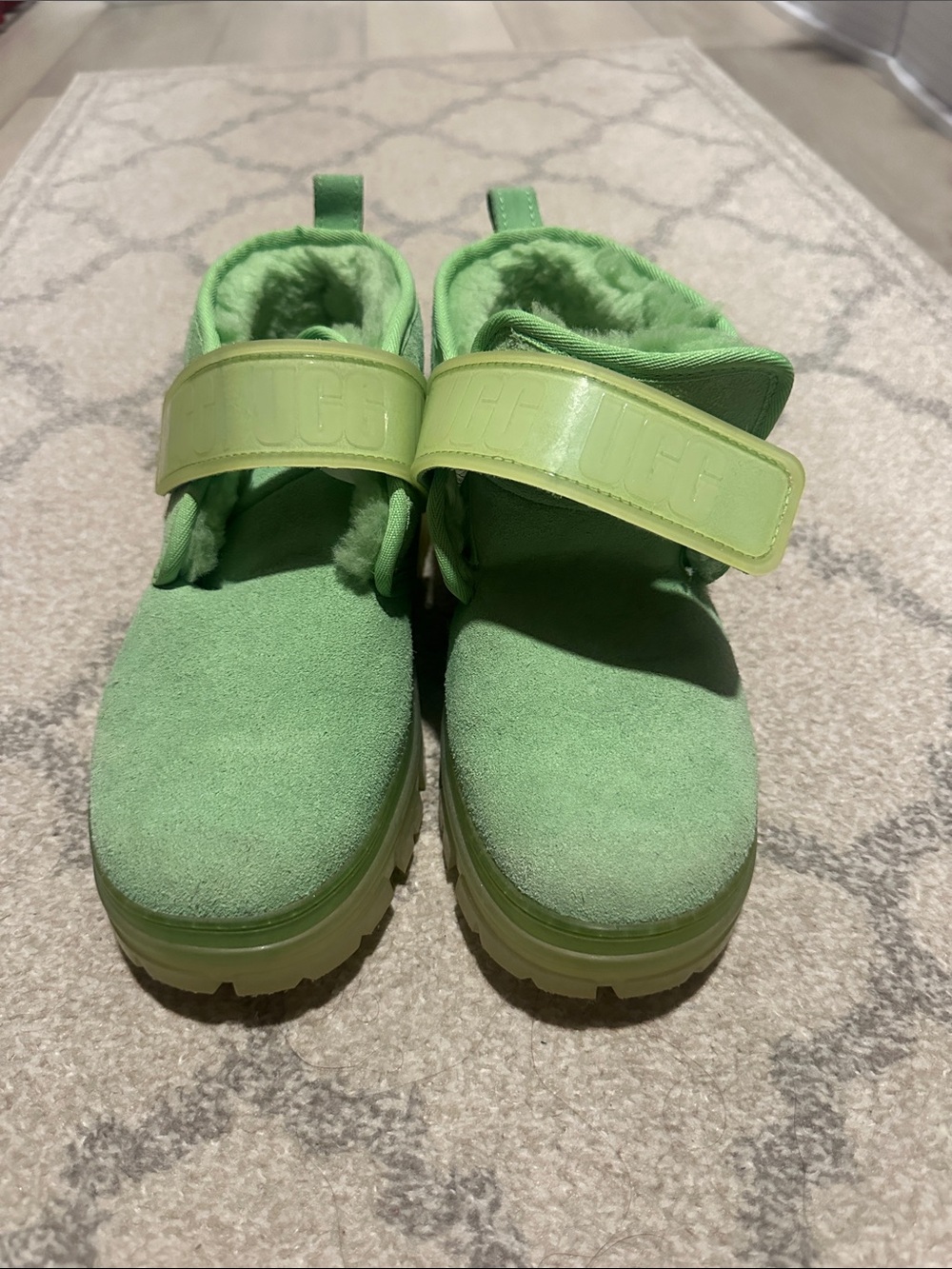 Women’s Green Suede Strap Boots - Cozy Lined